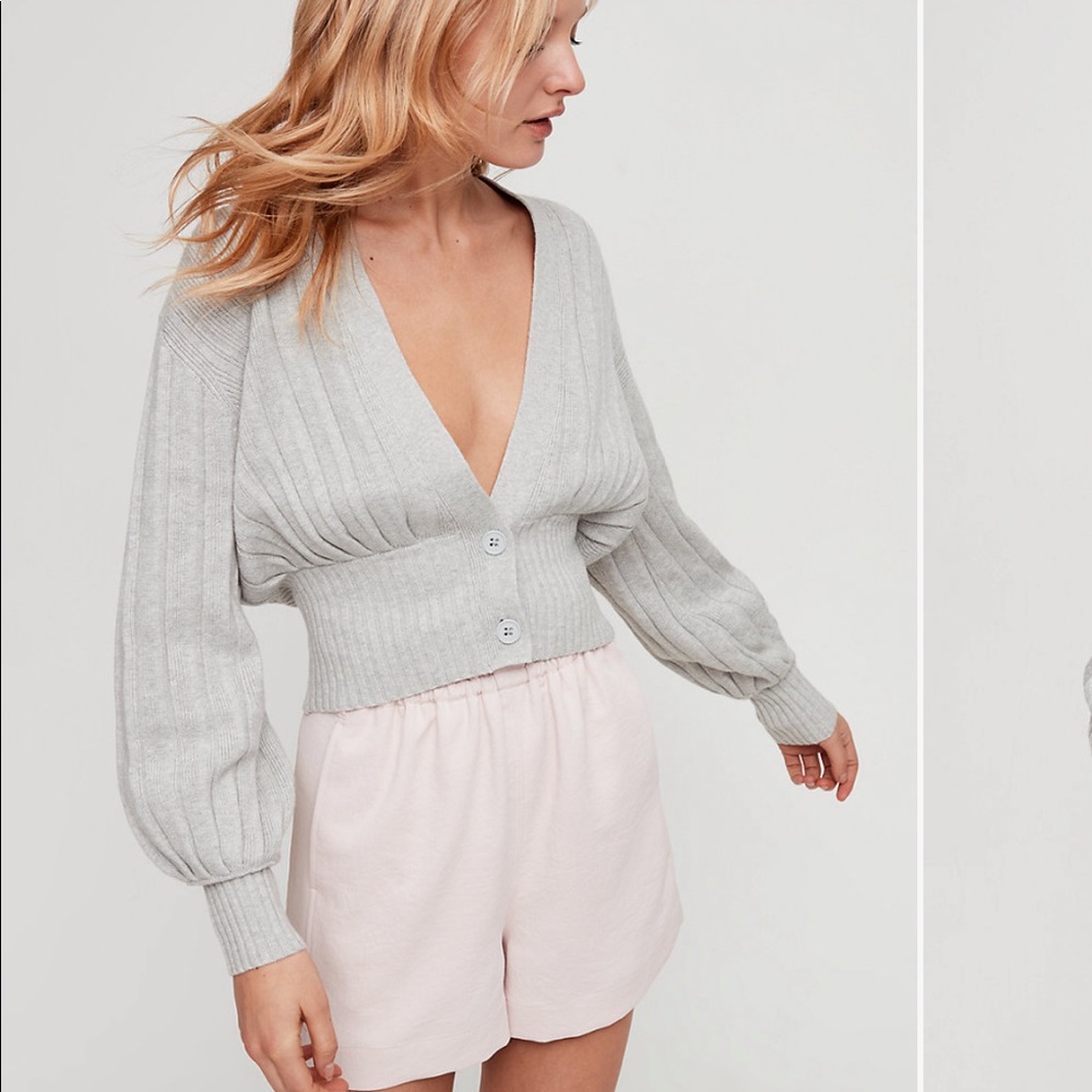 Wilfred Gray Ribbed Cardigan